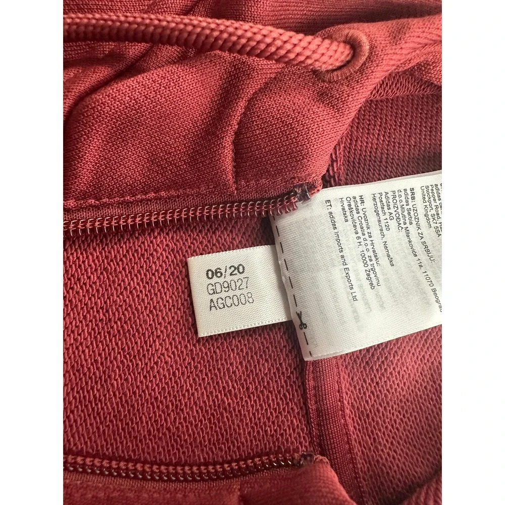Adidas Mens Quarter Zip Hoodie Burgundy Navy Colorblock GD9027 Large